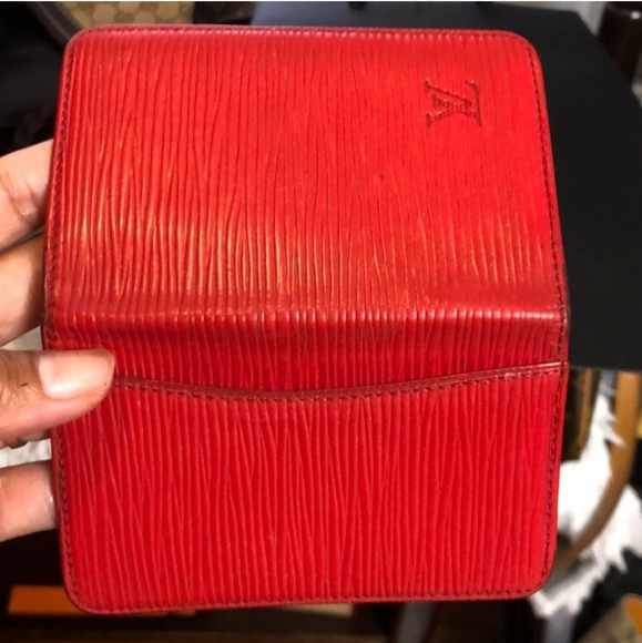 Louis Vuitton Red Epi Leather Porte Cartes Card Holder Wallet Insert - Picture 2 of 7